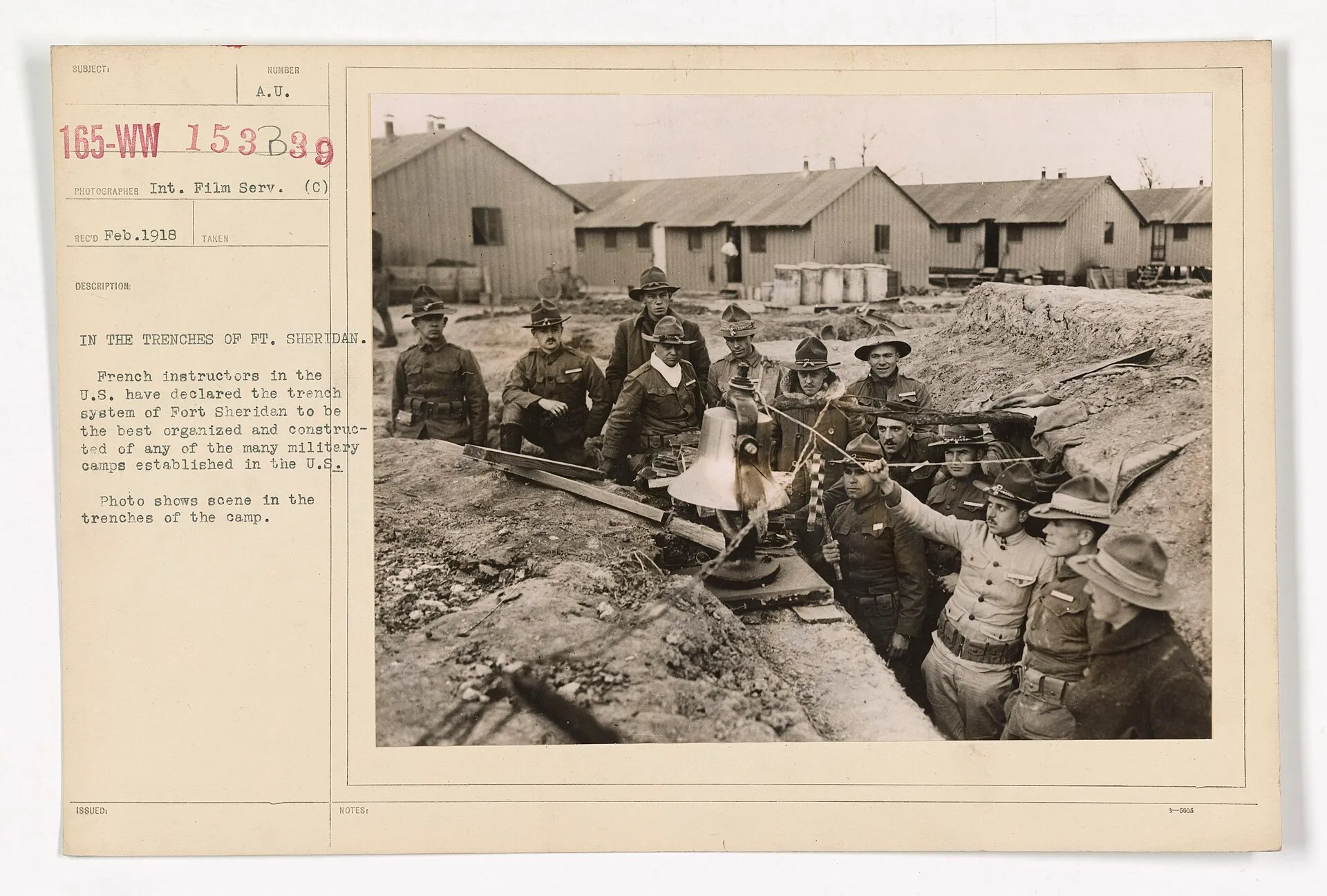 World War I trench scene in a film